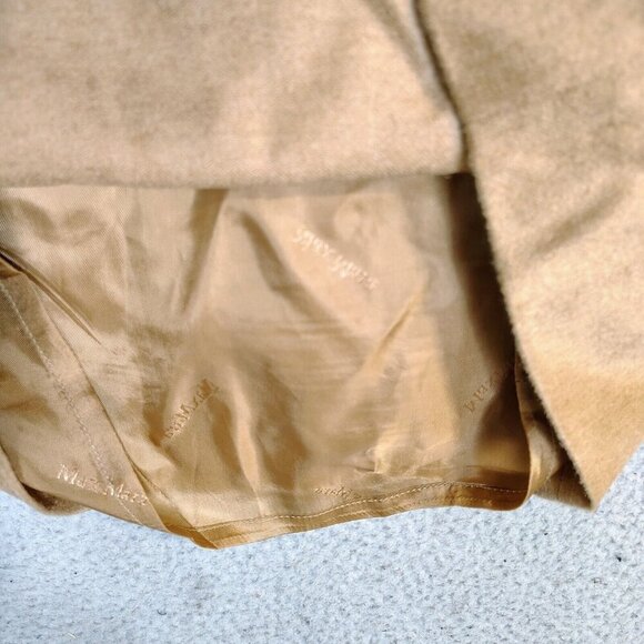 Max Mara Maxi Skirt Women's 8 Beige 100% Camel Leather Modest Minimalist Italy - Picture 7 of 12